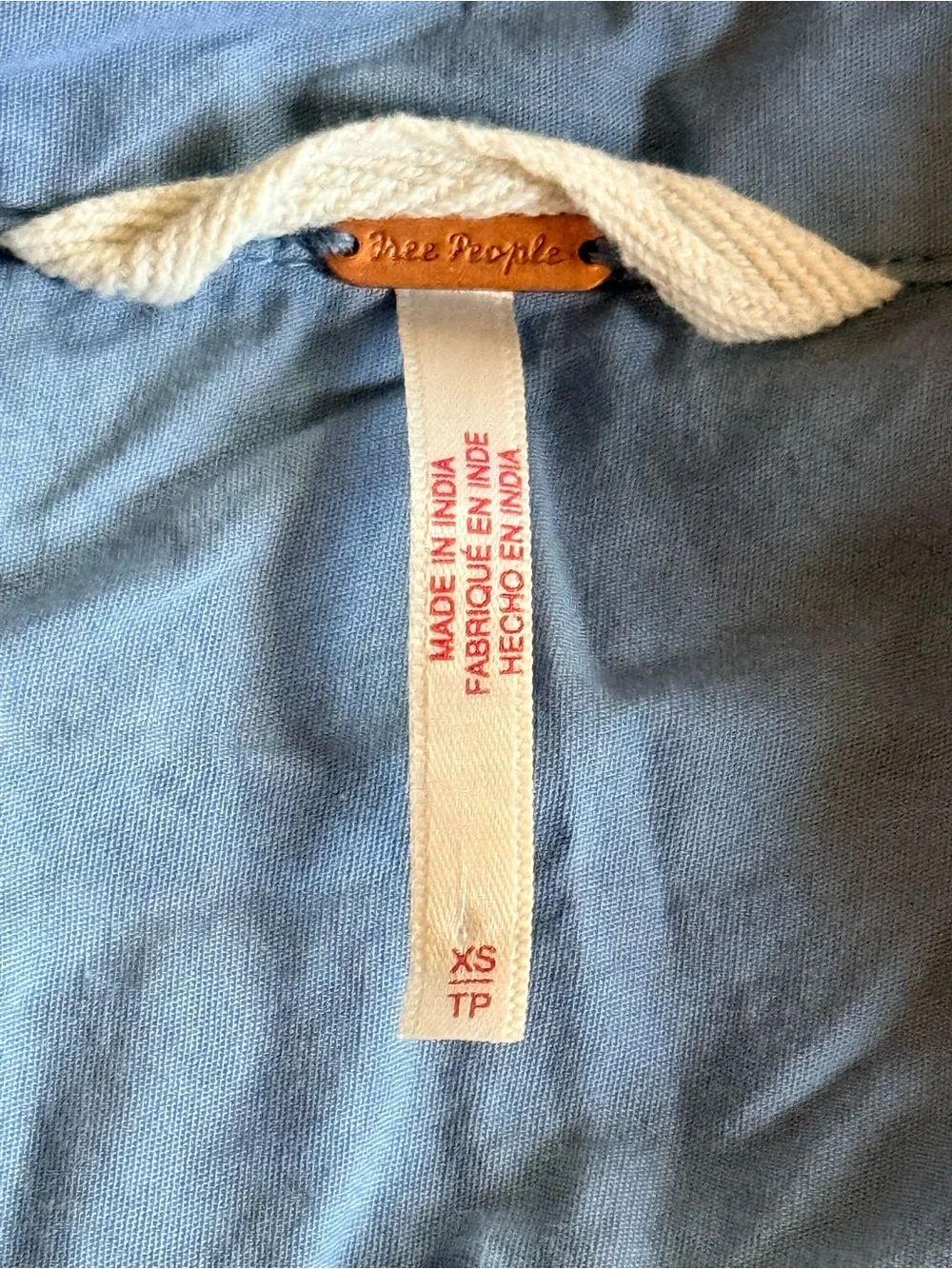 Free People Dusty Blue Tiered Button-Up Trench Dress